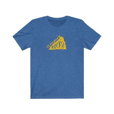 Climbing Rocks! Unisex Rock Climbing and Bouldering T-Shirt, Gift for Rock Climber Heather True Royal/M