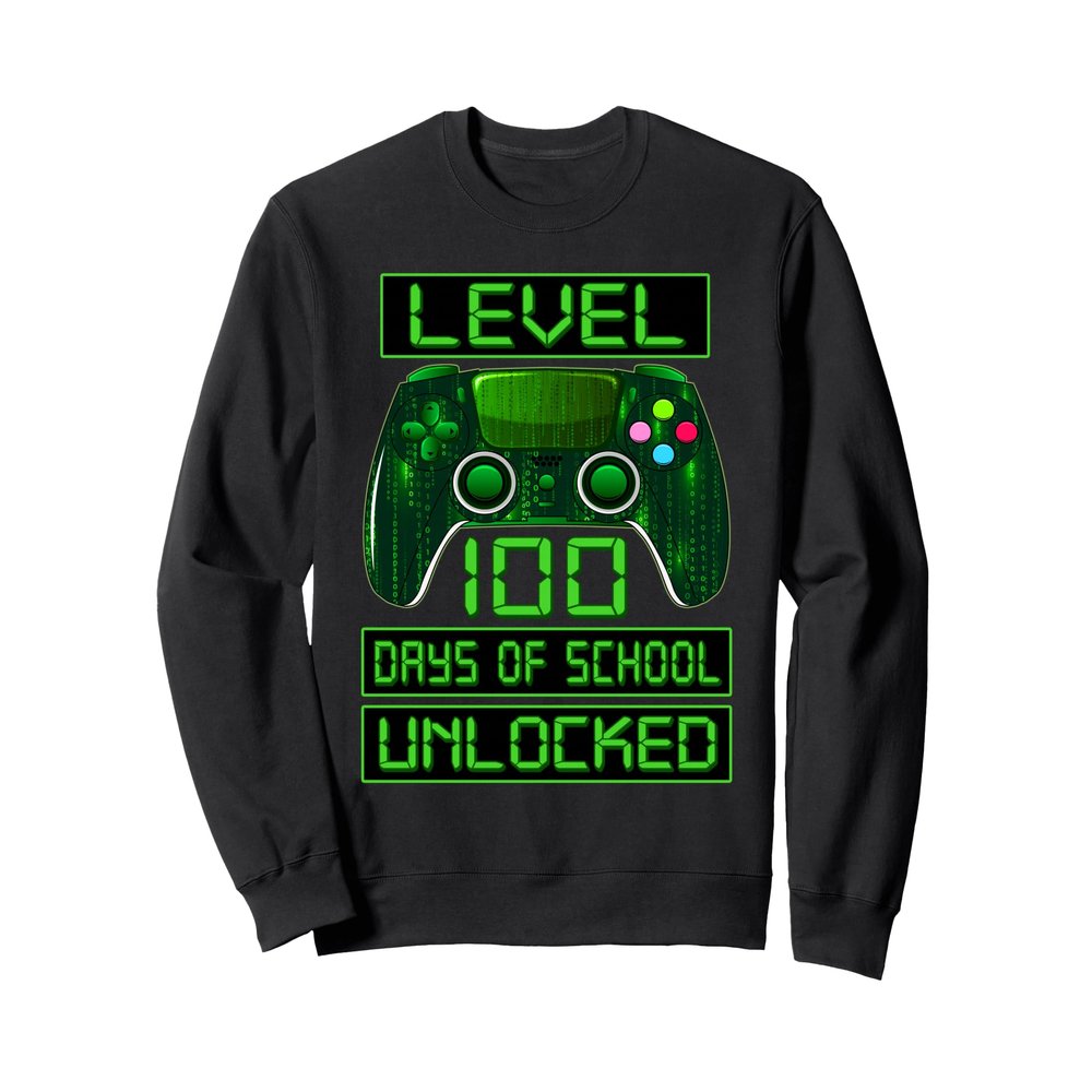 100th Day of School Boys Level 100 Days of School Unlocked Sweatshirt