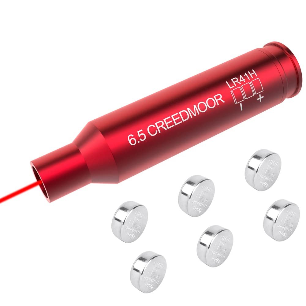 FSI Bore Sight 243 308/223 5.56mm/6.5 Creedmoor/7.62x39/30-30/30-06 Red Laser Boresighter Batteries (6.5 creedmoor)