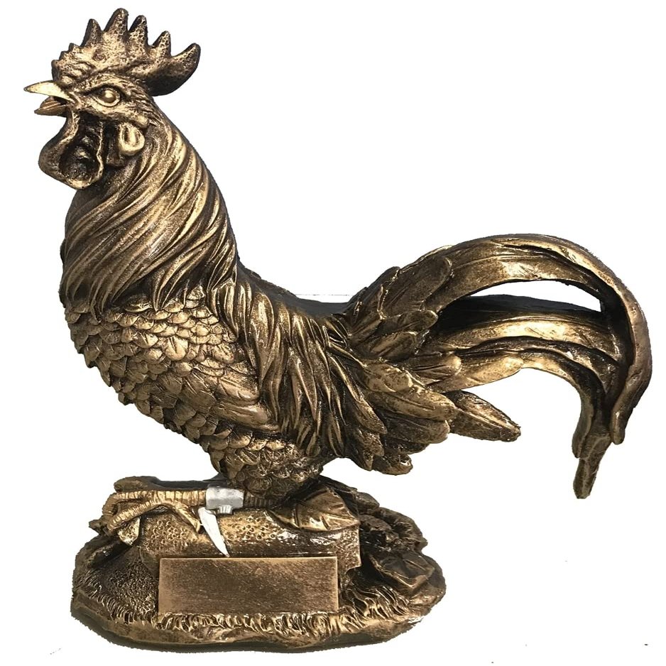 Same Day Awards Premium Rooster Trophy 10.5 Inch Award with Custom Engraving Symbol of Courage, Strength, and Leadership