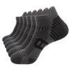 PEARL CARE Mens Dark Grey Athletic Running Ankle Socks Light Cushioned Tab Sports Low Cut Socks (6 Pack) /w Arch Compression Moisture-Wicking Breathable Soft Padded view 1