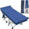 GETOVIN Cot Camping Cot with Thick Pad Cots for Sleeping Camping Bed Folding Cot 450LBS(Max Load) Comfortable Double Layer Oxford Heavy Duty with Carry Bag for Home Outdoor Travel view 1