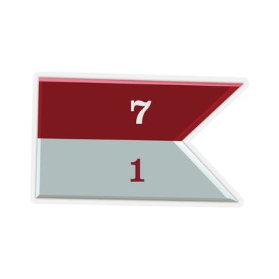 Kiss-Cut Stickers - Army - 1st Squadron, 7th Cavalry Guidon (6"x6", Transparent)