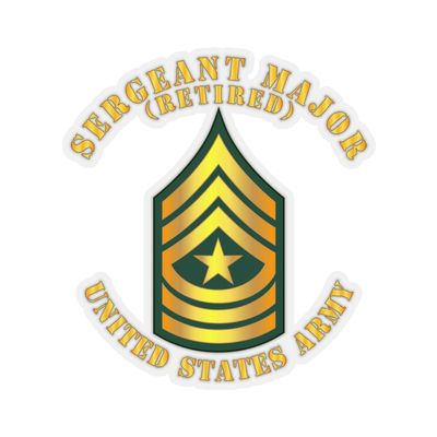Kiss-Cut Stickers - Army - Sergeant Major - SGM - Retired (2"x2", White)