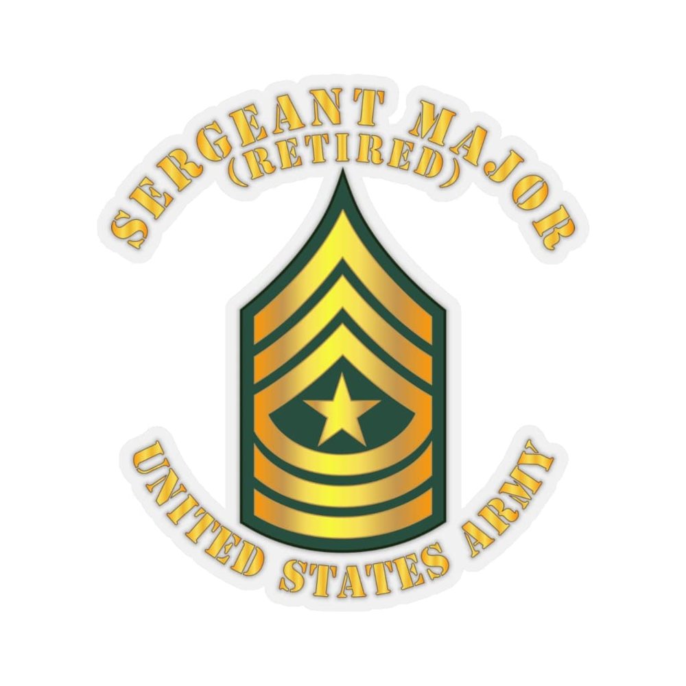 Kiss-Cut Stickers - Army - Sergeant Major - SGM - Retired (2"x2", White)