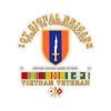 Kiss-Cut Stickers - Army - 1st Signal BDE SSI w VN SVC (6"x6", White) view 1