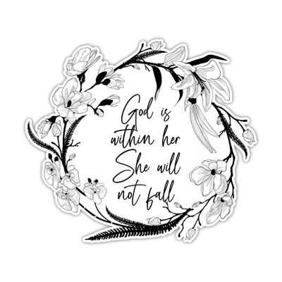 God is Within Her Vinyl Sticker Auto Car Truck Wall Laptop | Sticker | 5.5" Wide