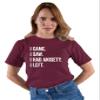 5X-Large Maroon Mens I Came I Saw I Had Anxiety I Left Funny Introvert T-Shirt view 3