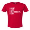 3X-Large Red Mens I Came I Saw I Had Anxiety I Left Funny Introvert Deluxe Soft T-Shirt view 1