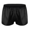 Linjinx Men's Sliky Loose Sleepwear Underwear Satin Boxers Shorts Nightwear Male Underpants Black Large view 1