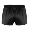 Linjinx Men's Sliky Loose Sleepwear Underwear Satin Boxers Shorts Nightwear Male Underpants Black Large view 2