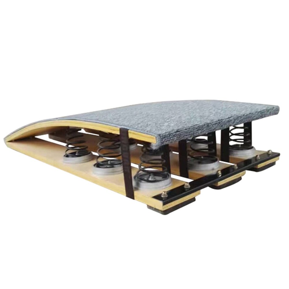 BBHW 9 Spring Heavy Duty Gymnastics Springboard, Grey Non Slip Padded Carpet Sport Gymnastics Equipment, Hard Wood Adults Athletes Jump Bridge