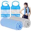 BOGI Cooling Towel 2 Pack, Blue+Grey, 47"x14" - Cooling Towels for Neck and Face, 80% Polyester 20% Nylon, Rayon Derived from Bamboo view 1