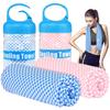 BOGI Cooling Towel 2 Pack, Blue+Pink, 47"x14" Ice Towel for Neck and Face, Rayon Derived from Bamboo, 80% Polyester 20% Nylon view 1