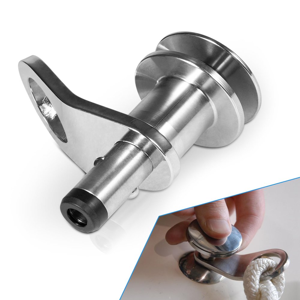 3/8" Quick Release Boat Fender Holder - Marine Stainless Steel Quick-Release Fender Holder Mount Cleat Hook, Receiver Not Included