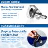 3/8" Quick Release Boat Fender Holder - Marine Stainless Steel Quick-Release Fender Holder Mount Cleat Hook, Receiver Not Included view 3