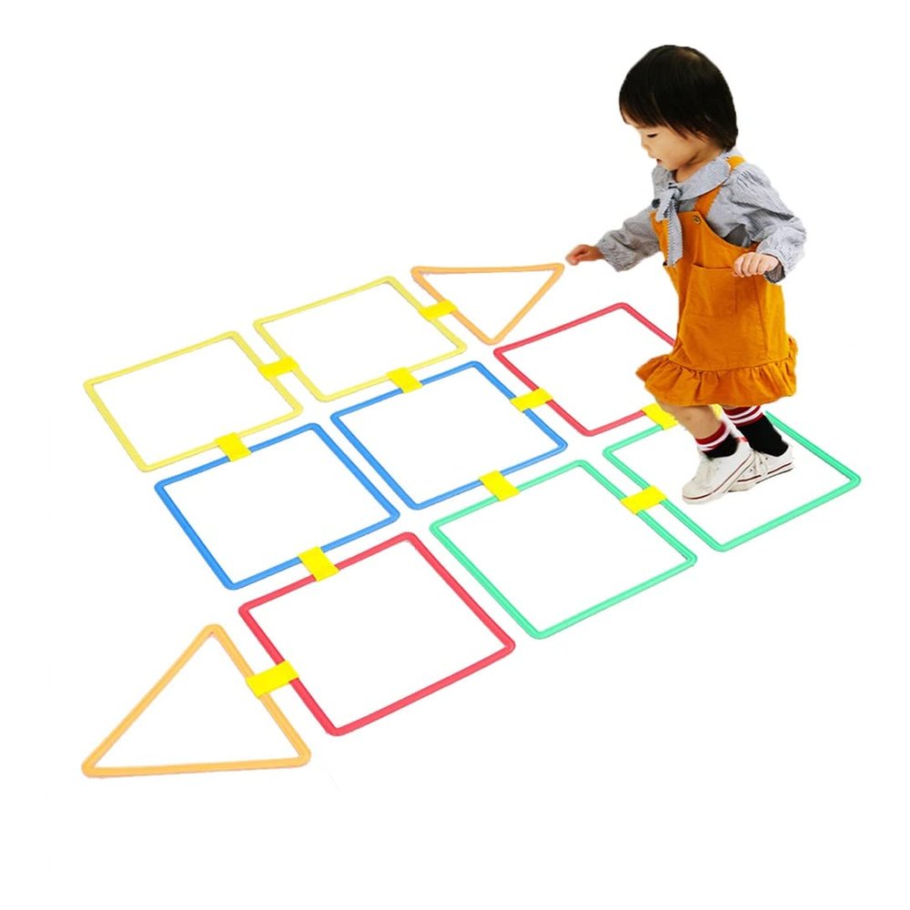 AGYHAM Kids Hop Floor Hopscotch Ring Game Set, Boys and Girls Balance Coordination Fitness Training Agility Training Game Equipment (Size : 38cm/15in)