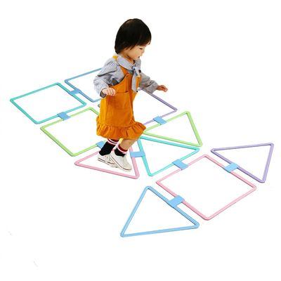 AGYHAM Kids Hop Floor Hopscotch Ring Game Set, Balance Coordination Agility Training Game Equipment, 10 Rings and 10 Buckles (Size : 38cm/15in)