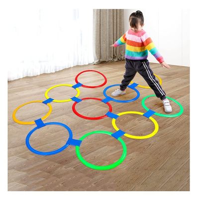 AGYHAM Kids Hop Floor Hopscotch Ring Game Set 28/38/48cm Balance Coordination Agility Training Outdoor Garden Lawn Game Tossing Ring (Size : 48cm/18.9in)