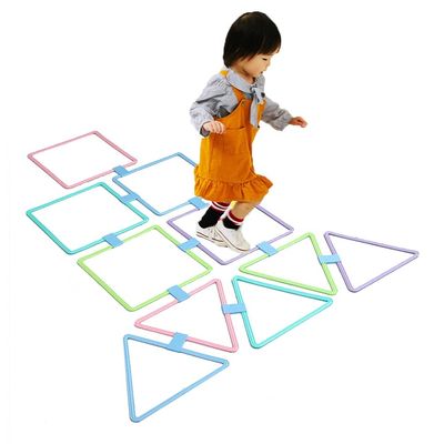 AGYHAM Kids Hop Floor Hopscotch Ring Game Set, Garden Lawn Jumping Game DIY Puzzle Game Color Toss Ring, 10 Rings 10 Buckles (Size : 38cm/15in)