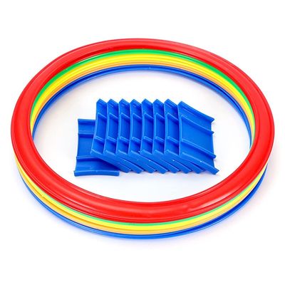 AGYHAM Kids Hop Floor Hopscotch Ring Game Set, Balance Coordination Agility Training Game Colored Plastic Rings, for 3-12 Ages (Size : 48cm/18.9in)