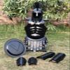 Nautical-Mart Medieval Muscle Armor Set for Cosplay, Role-Play, Costume Party Muscle Body Armor Cuirass with Troy Helmet Medieval Halloween Costume Breastplate Muscle Jacket (Black) view 1