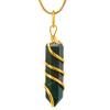 Bloodstone Crystal Necklace Pendant For Women, Gold Wire Wrapped Dainty Minimalist Healing Crystal Necklaces For Men Unisex Necklace Jewelry With 20" Inches Adjustable Chain & Leather Cord view 1