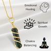 Bloodstone Crystal Necklace Pendant For Women, Gold Wire Wrapped Dainty Minimalist Healing Crystal Necklaces For Men Unisex Necklace Jewelry With 20" Inches Adjustable Chain & Leather Cord view 2