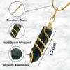 Bloodstone Crystal Necklace Pendant For Women, Gold Wire Wrapped Dainty Minimalist Healing Crystal Necklaces For Men Unisex Necklace Jewelry With 20" Inches Adjustable Chain & Leather Cord view 3