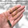 Bloodstone Crystal Necklace Pendant For Women, Gold Wire Wrapped Dainty Minimalist Healing Crystal Necklaces For Men Unisex Necklace Jewelry With 20" Inches Adjustable Chain & Leather Cord view 4