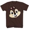 Animation Shops Chip 'N Dale Chipmunk Face Costume T-Shirt (X-Large, Brown, Chip) view 1