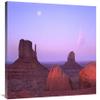 28 x 35 in. East & West Mittens, Buttes at Sunrise with Full Moon, Monument Valley, Arizona Art Print - Tim Fitzharris view 1