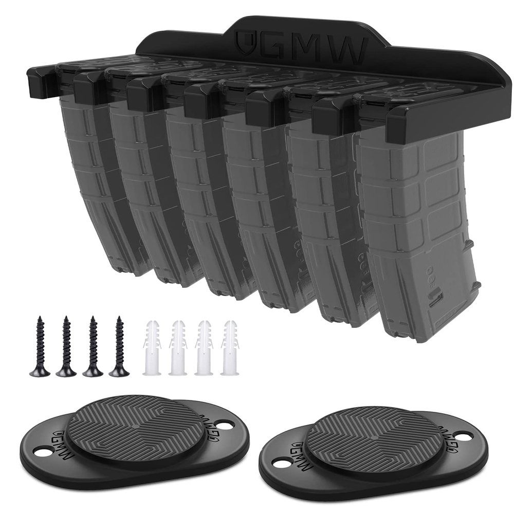 GMW 2 Pack Gun Magnet, 6X AR-15 PMAG Wall Mount