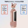 Coldest Insulated Water Bottle with Straw Lid - Stainless Steel Metal Insulated Bottle for Men & Women (Rose Gold Glitter, 21 oz) view 2