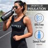 Coldest Insulated Water Bottle with Straw Lid - Stainless Steel Metal Insulated Bottle for Men & Women (Rose Gold Glitter, 21 oz) view 4