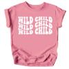 Olive Loves Apple Wild Child Wavy Retro Shirts for Baby and Toddler Boys and Girls White on Mauve Shirt 12 Months view 1