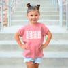 Olive Loves Apple Wild Child Wavy Retro Shirts for Baby and Toddler Boys and Girls White on Mauve Shirt 12 Months view 3