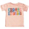 Olive Loves Apple Choose Kindness Colorful Retro Shirt for Baby Toddler and Kids for Girls White on Peach Shirt Youth Large view 1