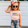 Olive Loves Apple Choose Kindness Colorful Retro Shirt for Baby Toddler and Kids for Girls White on Peach Shirt Youth Large view 3