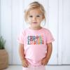 Olive Loves Apple Choose Kindness Colorful Retro Shirt for Baby Toddler and Kids for Girls White on Pink Shirt 3T view 4