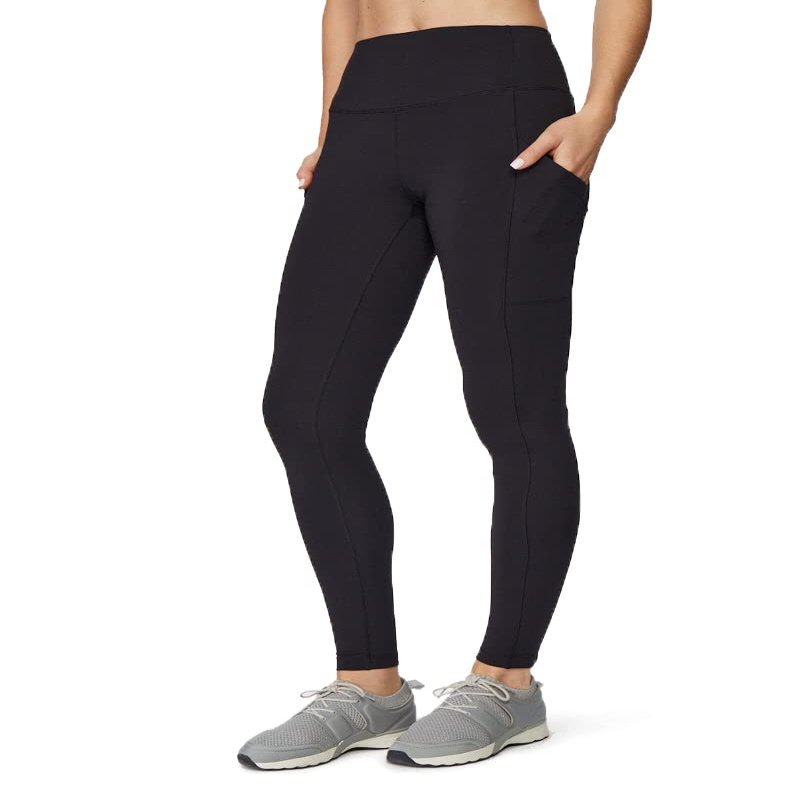 32 Degrees Womens High Waist Yoga Pants with Pockets | Workout Athletic Leggings, Black, Small