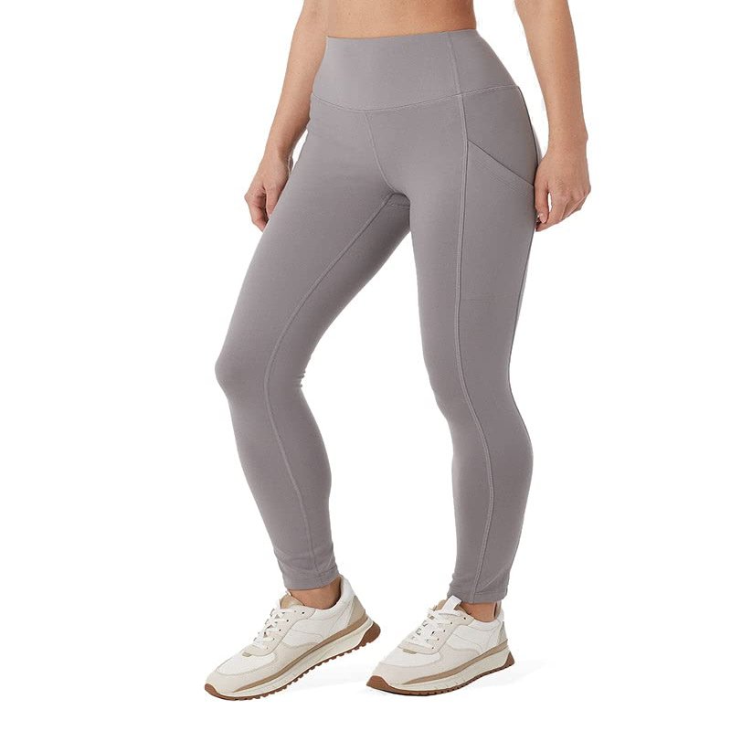 32 Degrees Womens High Waist Yoga Pants with Pockets | Workout Athletic Leggings, Steel Grey, Large