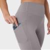 32 Degrees Womens High Waist Yoga Pants with Pockets | Workout Athletic Leggings, Steel Grey, Large view 3