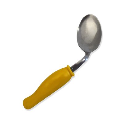 Rehabilitation Advantage Right Handed Child Bent Offset Spoon, Yellow