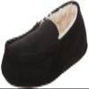 Amazon Essentials Men's Memory Foam Moccasin Slippers, Black Microsuede, 9