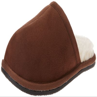 Amazon Essentials Men's Cozy Non Slip House Slippers, Dark Toffee Brown Microsuede, 8