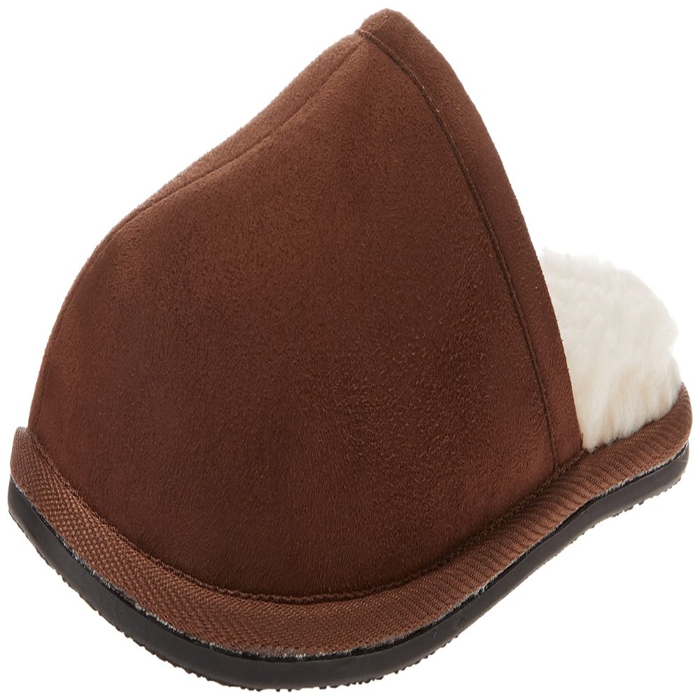 Amazon Essentials Men's Cozy Non Slip House Slippers, Dark Toffee Brown Microsuede, 8