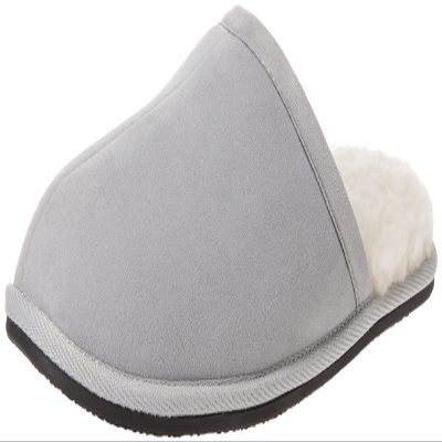 Amazon Essentials Men's Cozy Non Slip House Slippers, Grey Microsuede, 7