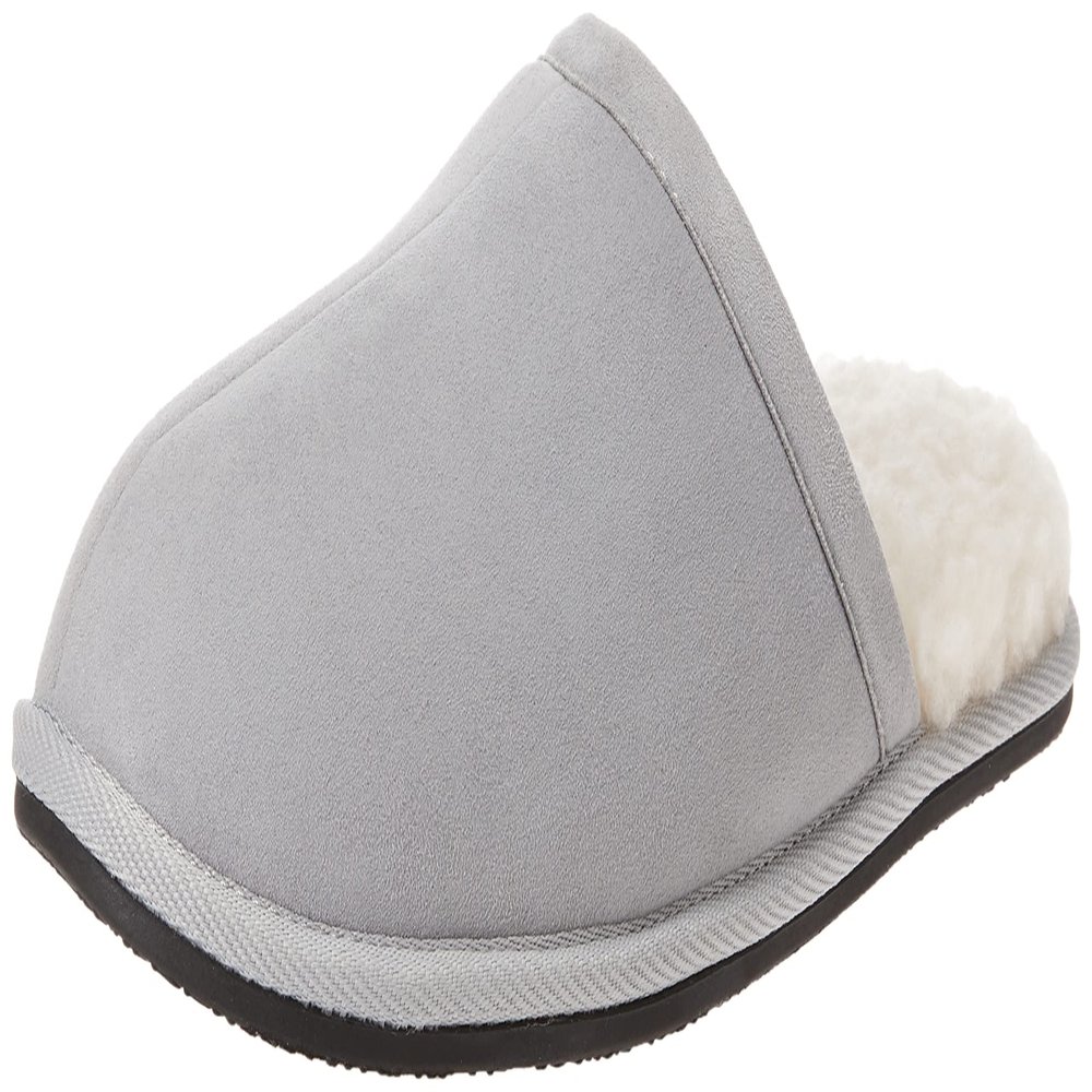 Amazon Essentials Men's Cozy Non Slip House Slippers, Grey Microsuede, 7