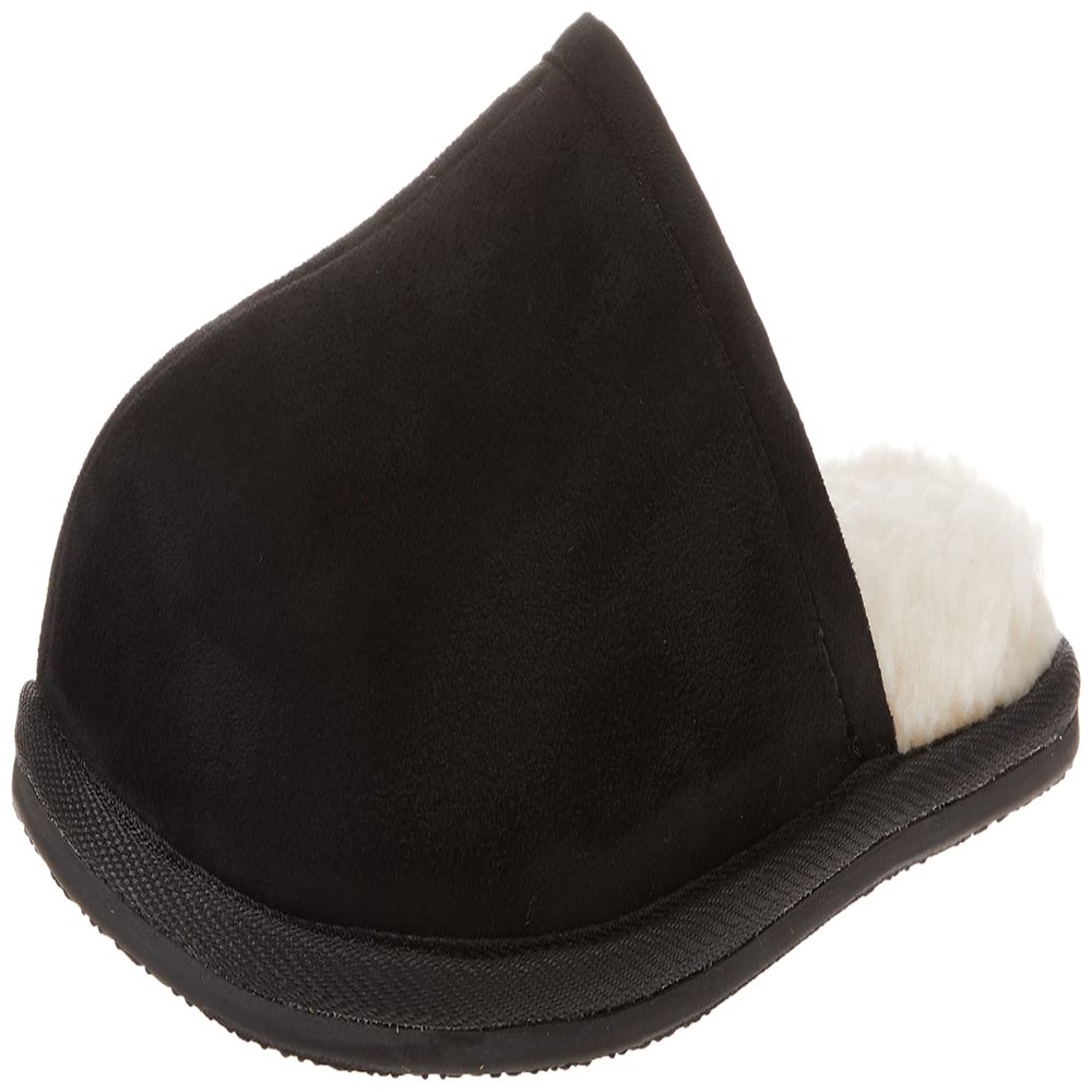 Amazon Essentials Men's Cozy Non Slip House Slippers, Black Microsuede, 8